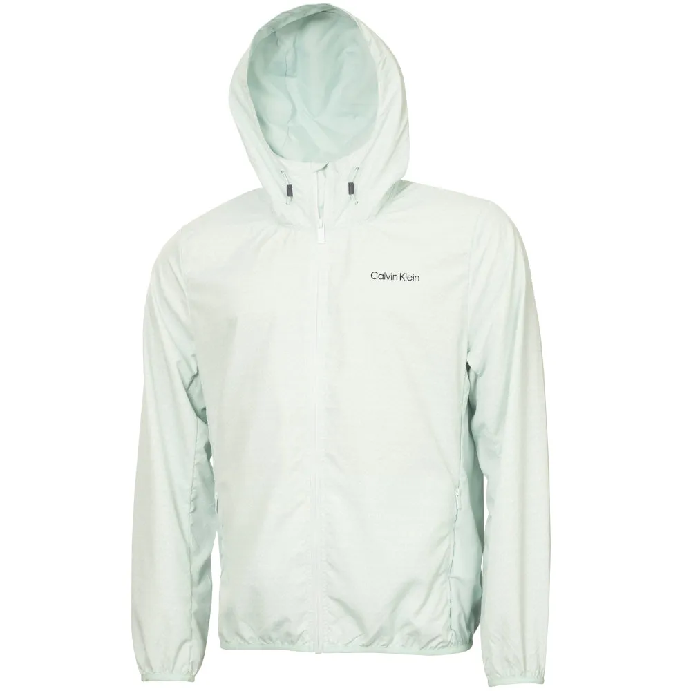 Calvin Klein Printed Windbreaker Jacket - Light Jade Lead with Style Black Friday Deal