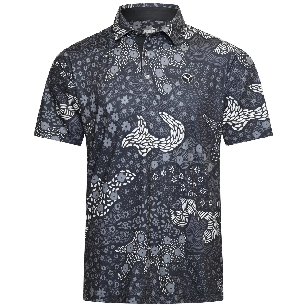 Puma Cloudspun Bloom Camo Polo Shirt - Lc - Puma Black Gear Up and Go Holiday Sale