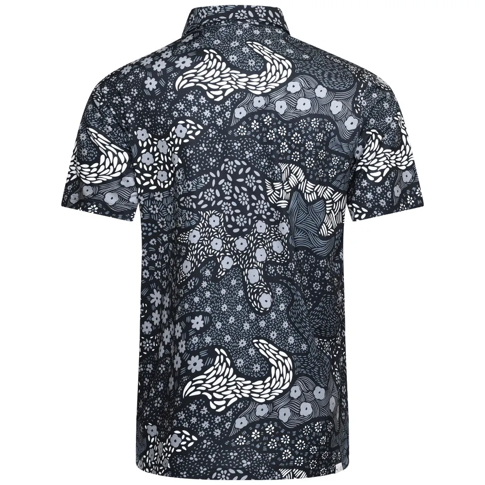 Valentine's Day Sale Walk with Purpose Puma Cloudspun Bloom Camo Polo Shirt - Lc - Puma Black