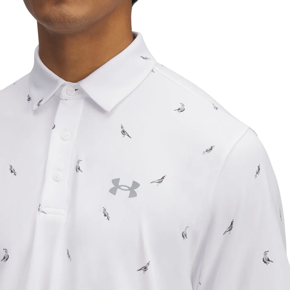 Under Armour Playoff 3.0 Printed Polo Shirt - White/Steel/Quails Power Every Step Holiday Sale