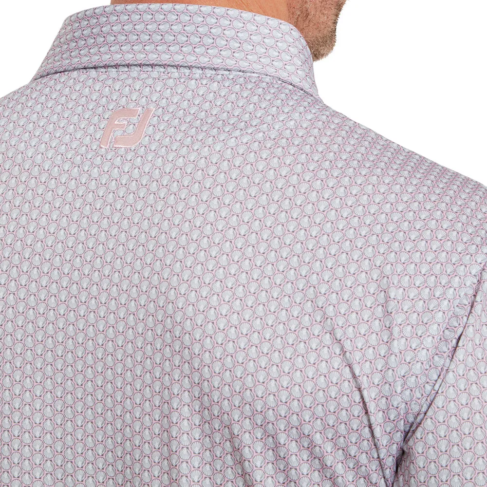 Step into the Beat Footjoy Scallop Shell Foulard Polo Shirt - Light Pink