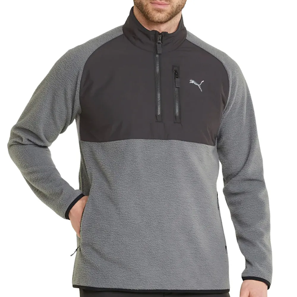 Fuel Your Fire Puma Sherpa 1/4 Zip Pullover - Quiet Shade/Black