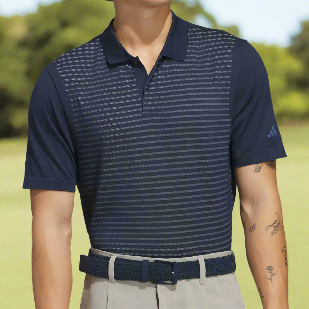 All Saints' Day Sale Adidas Ultimate365 Tour Seamless Stripe Polo Shirt - Collegiate Navy