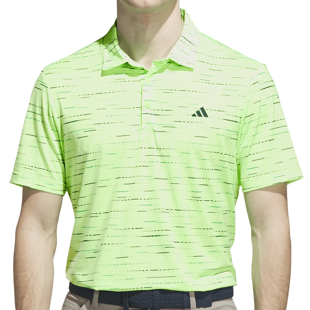 Adidas Ultimate365 Mesh Glimmer Print Polo Shirt - Lime Burst Thanksgiving Day Sale Chase What Moves You