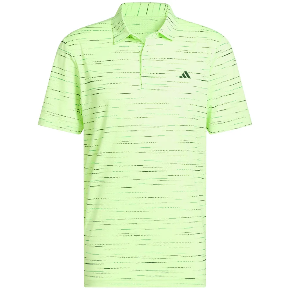 Engineered for Speed Adidas Ultimate365 Mesh Glimmer Print Polo Shirt - Lime Burst