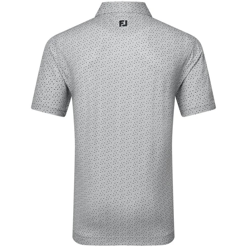 Footjoy Bounce Print Pique Polo Shirt - Grey Walk with Purpose Made to Move