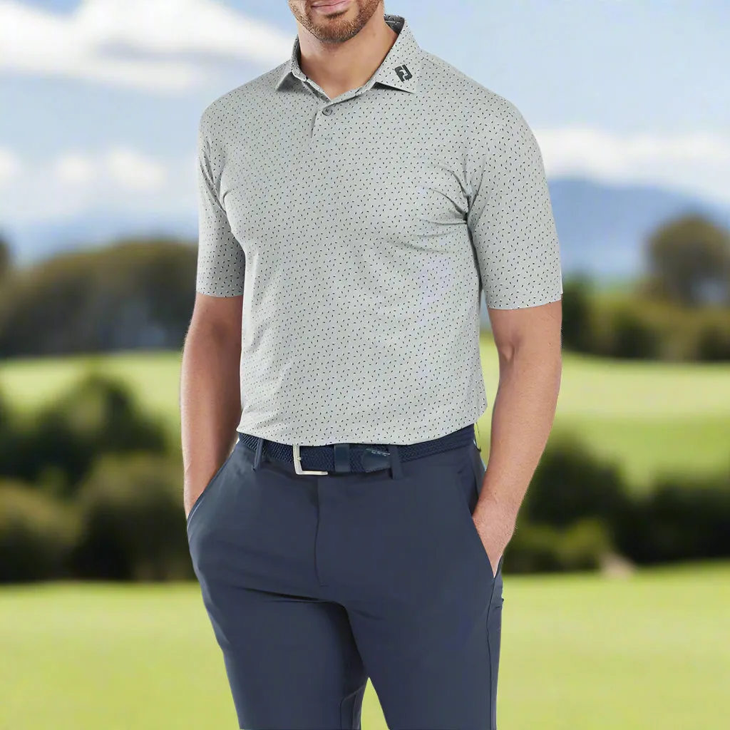 Footjoy Bounce Print Pique Polo Shirt - Grey Big Savings Footwear for the Fearless