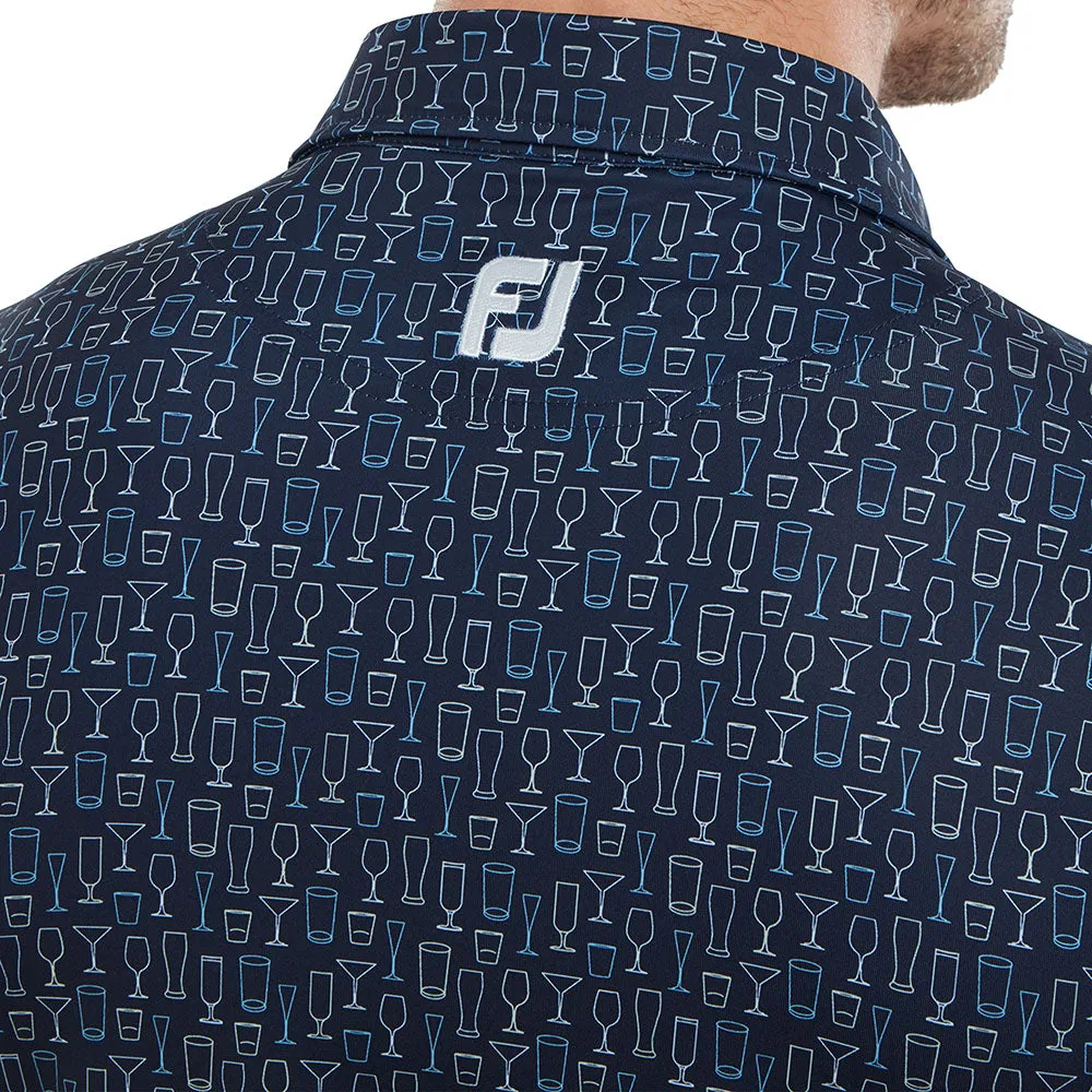 Independence Day Sale Built to Perform Footjoy Glass Print Polo Shirt - Navy