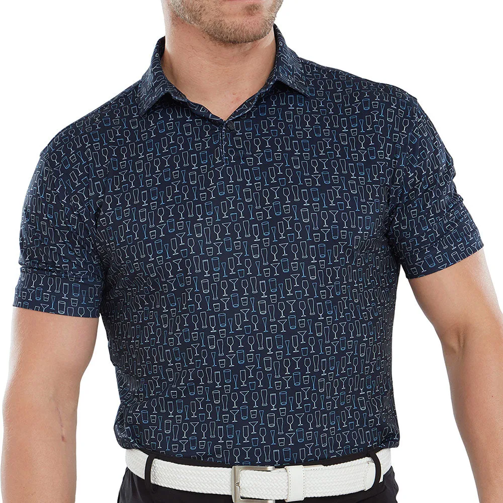 Dress from the Feet Up Footjoy Glass Print Polo Shirt - Navy