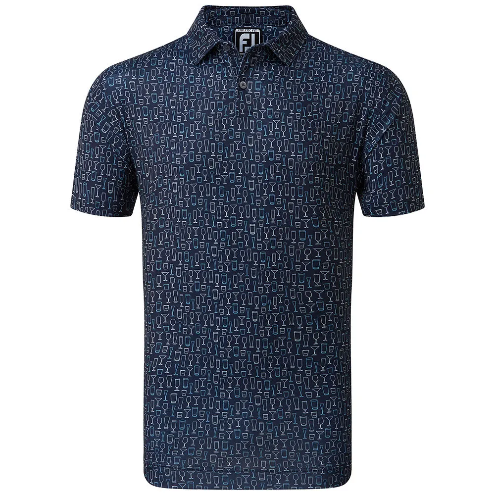 Footjoy Glass Print Polo Shirt - Navy Power Every Step Labor Day Sale