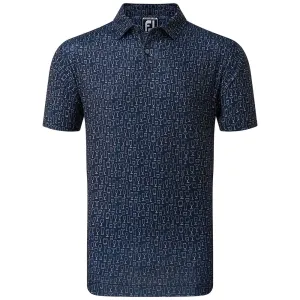 Footjoy Glass Print Polo Shirt - Navy Power Every Step Labor Day Sale