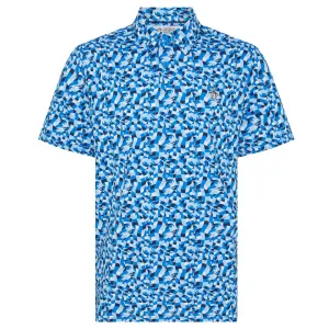 Original Penguin Underwater Mosaic Geo Polo Shirt - French Blue Christmas Day Sale