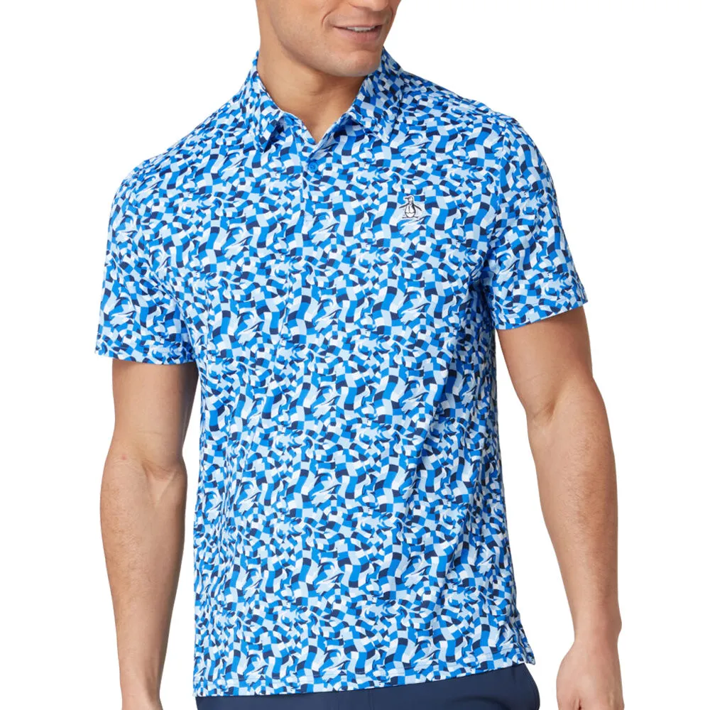 No Limits, Just Style Original Penguin Underwater Mosaic Geo Polo Shirt - French Blue