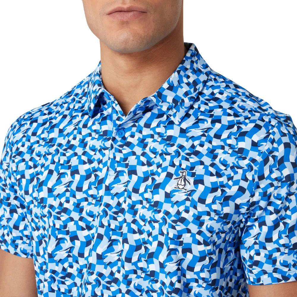 Black Friday Sale Fuel Your Fire Original Penguin Underwater Mosaic Geo Polo Shirt - French Blue