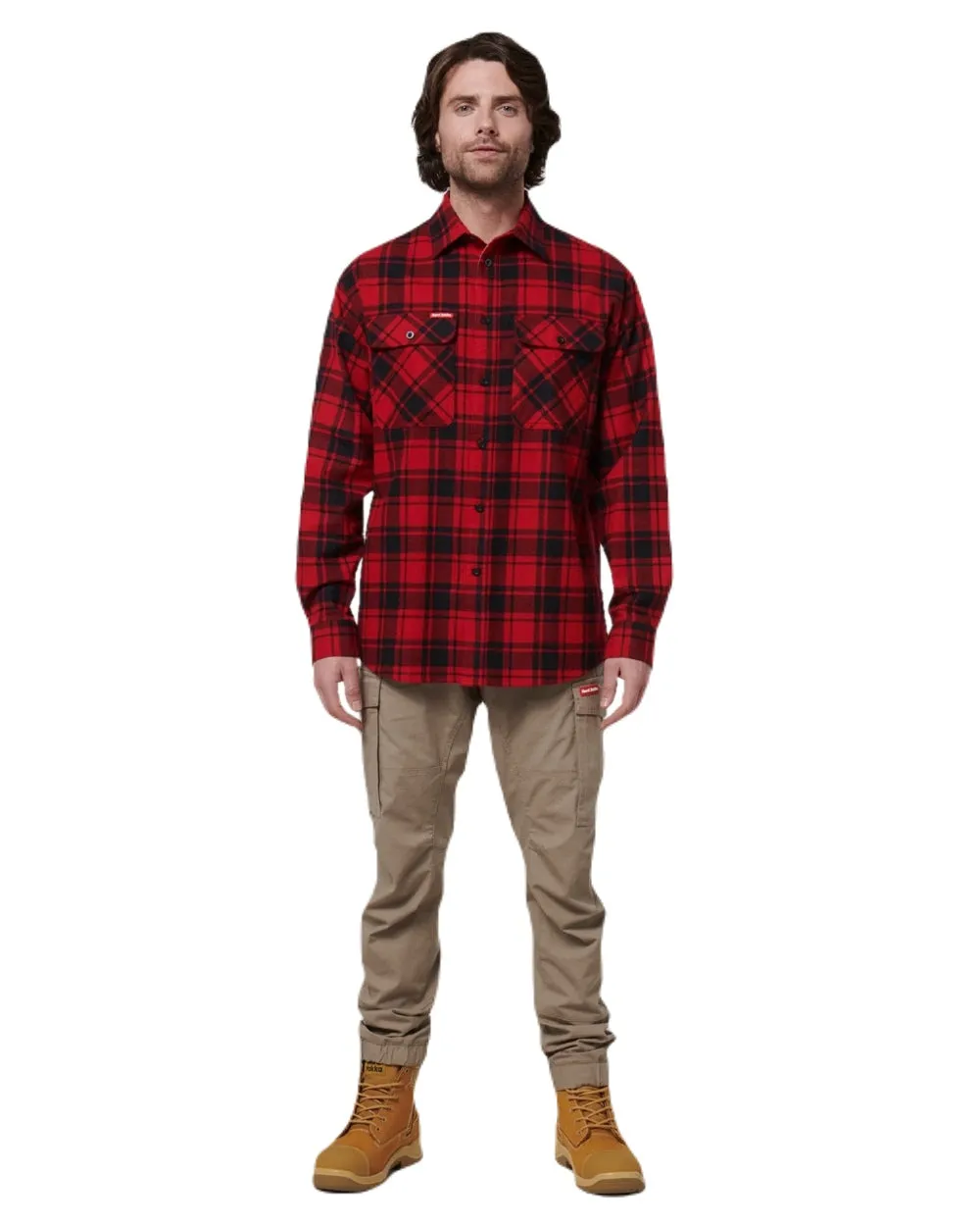 Hard Yakka Mens Lightweight Check Flannel Shirt Hiking Shirts for Men