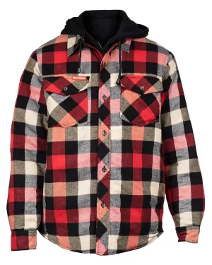 Hard Yakka Mens Quilted Flannel Shacket Farm Duty Flannel Shirts