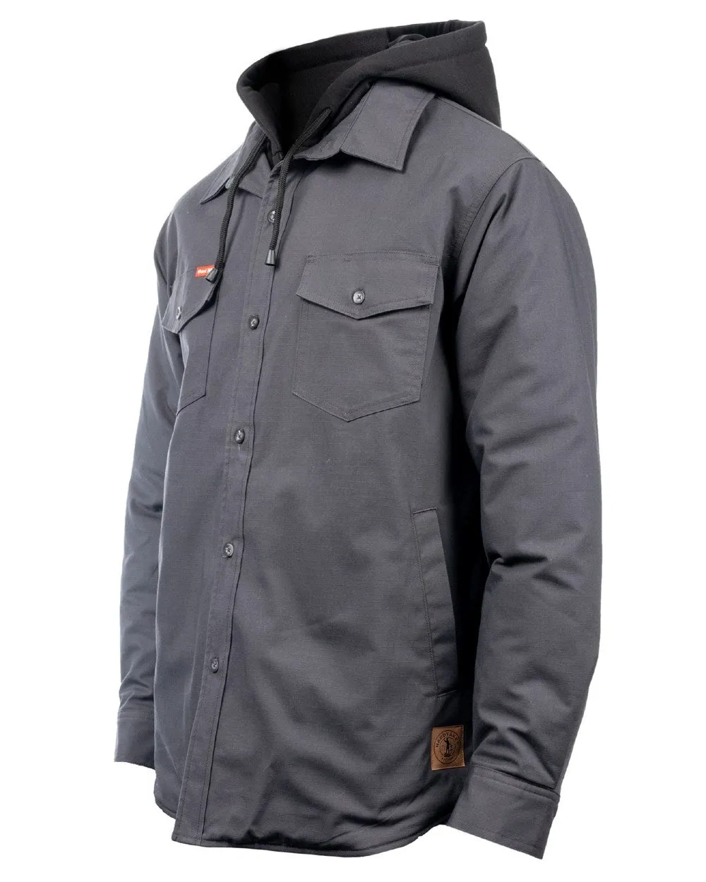 Hard Yakka Mens Quilted Solid Shacket Hooded Sweatshirts Men