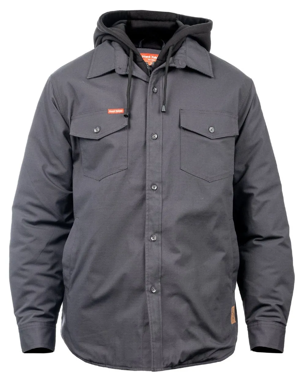 Hard Yakka Mens Quilted Solid Shacket Breathable Work Shirts