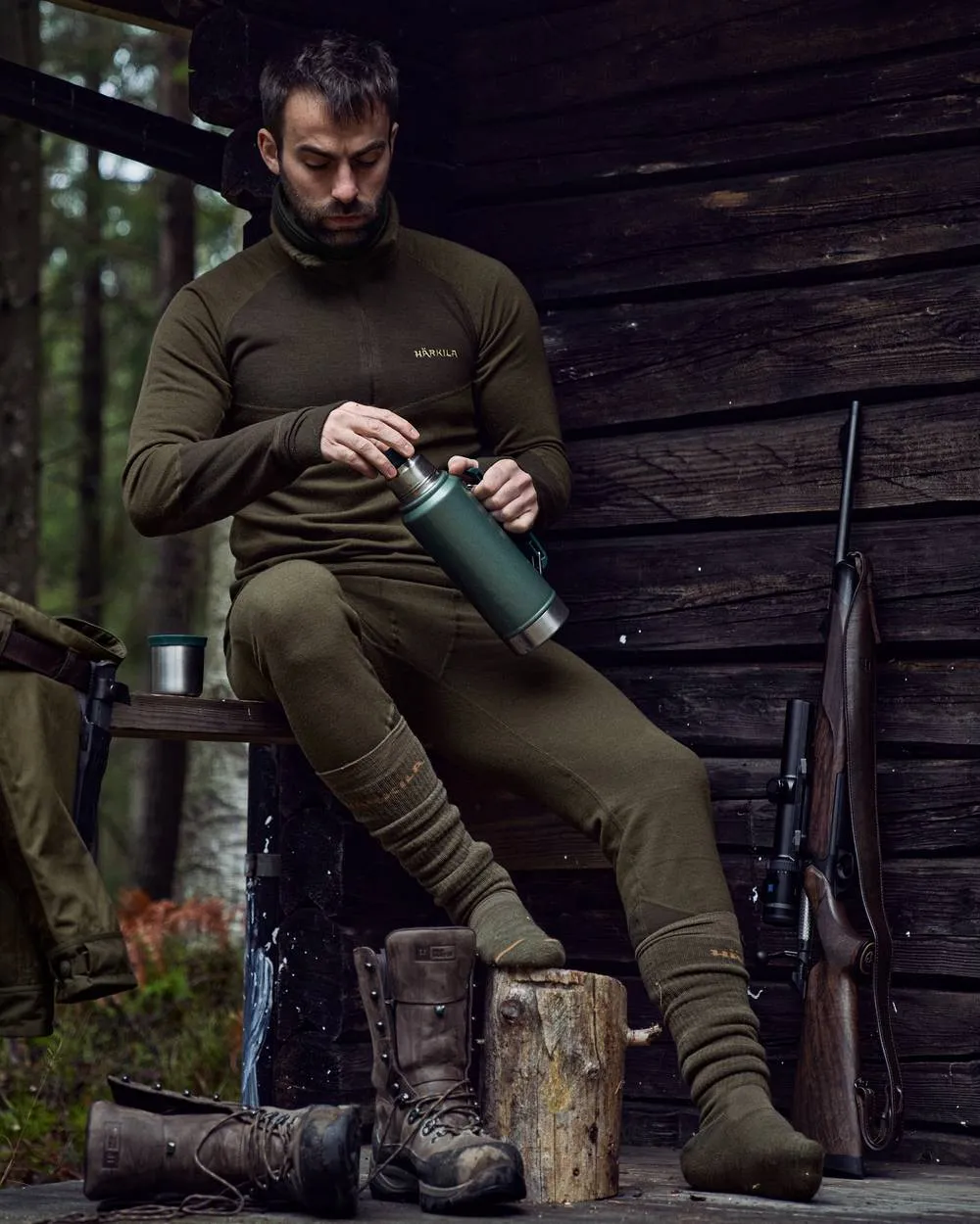 Harkila Base Warm Zip Neck Warm Sweatshirts for Men