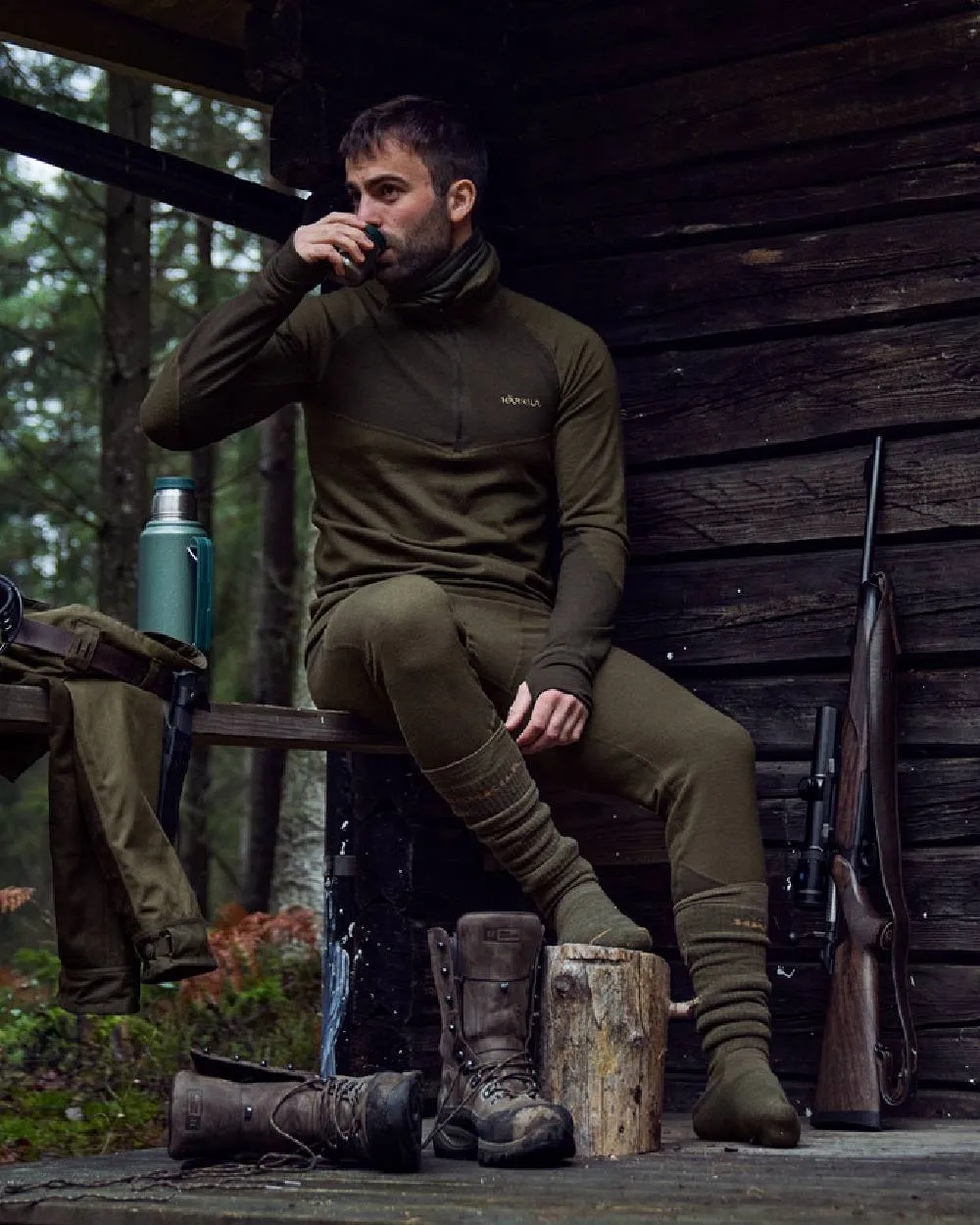 Harkila Base Warm Zip Neck Warm Sweatshirts for Men