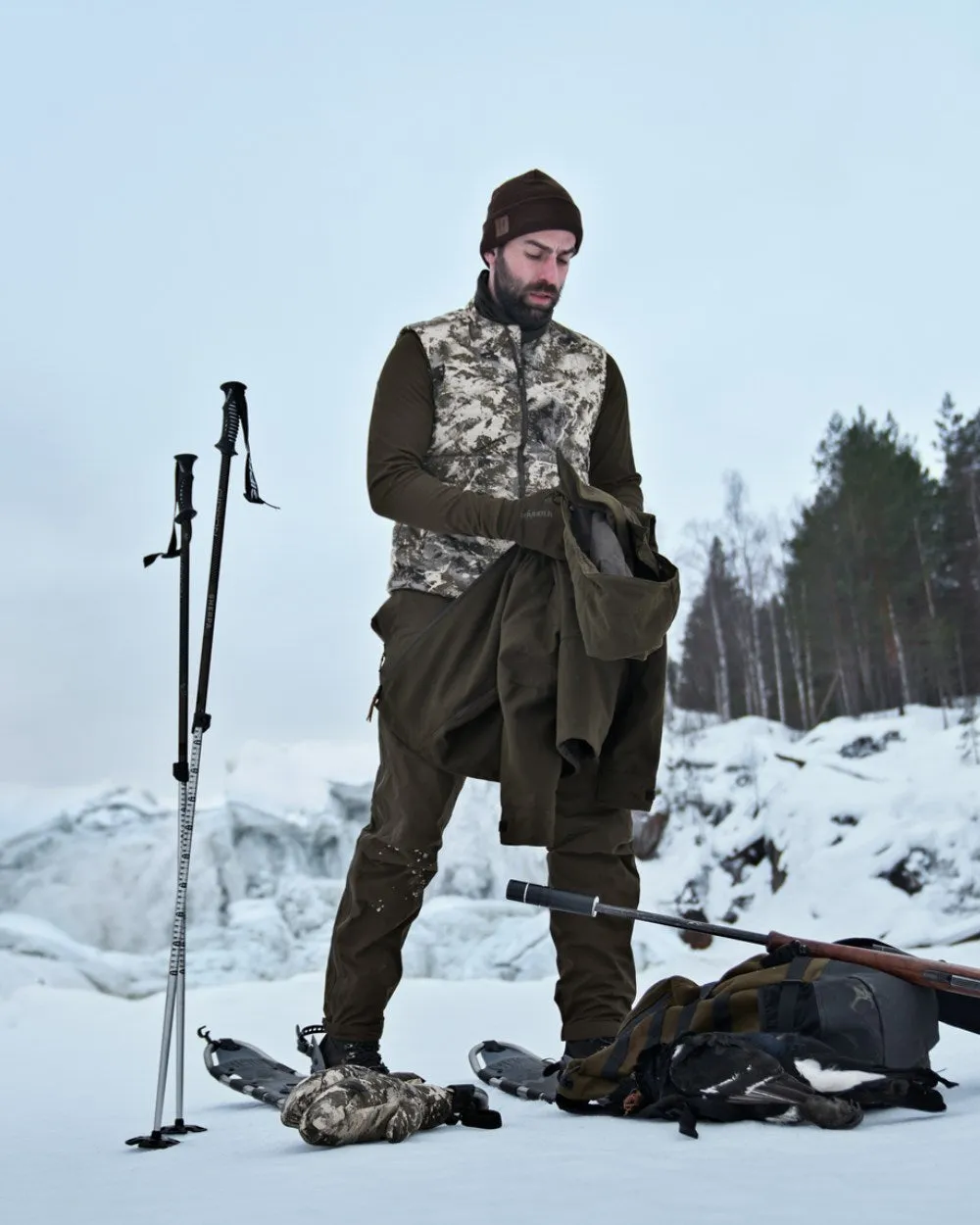 Harkila Camo HSP Insulated Waistcoat Long Sleeve Cotton Shirts