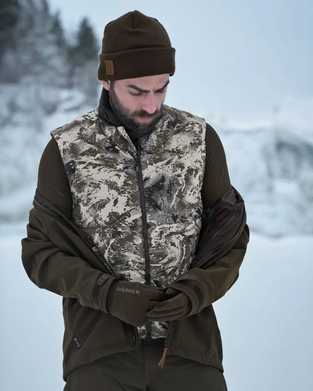 Harkila Camo HSP Insulated Waistcoat Long Sleeve Cotton Shirts