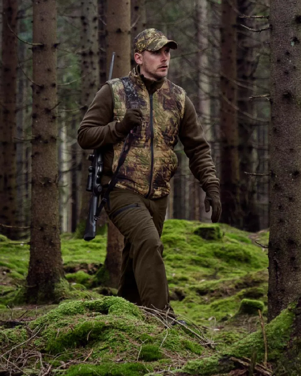 Harkila Deer Stalker Camo Reversible Packable Waistcoat Tartan Plaid Shirts Men