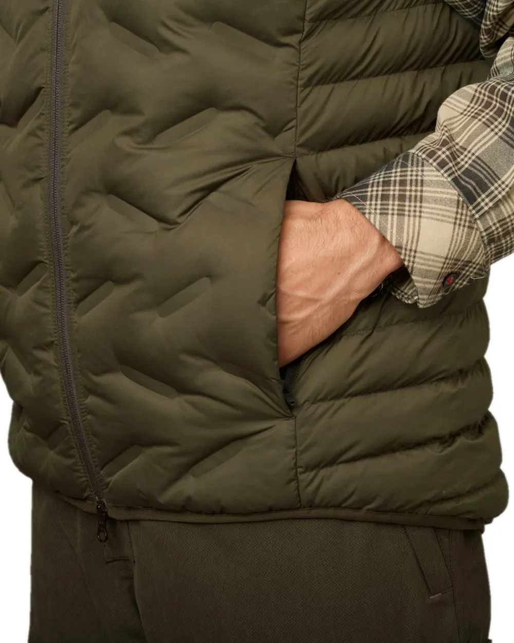 Harkila Driven Hunt Insulated Waistcoat Tartan Plaid Shirts Men