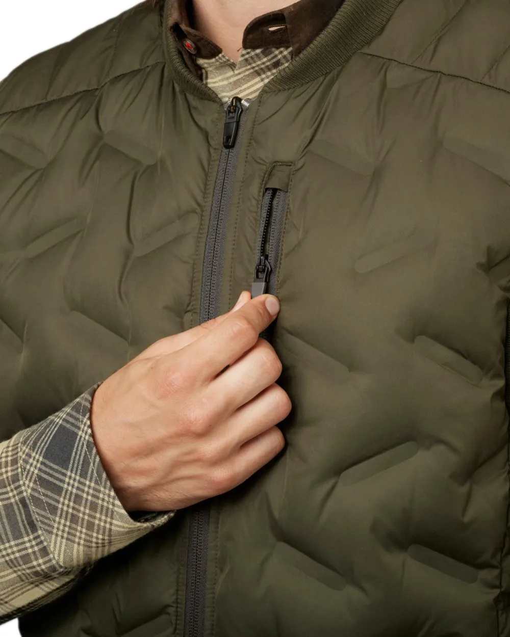 Harkila Driven Hunt Insulated Waistcoat Tartan Plaid Shirts Men