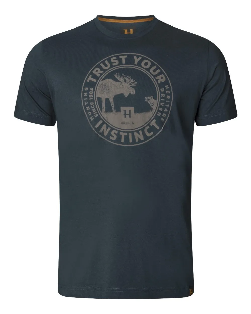 Harkila Moose Short Sleeve T-Shirt Cotton Crew Neck Tees Men