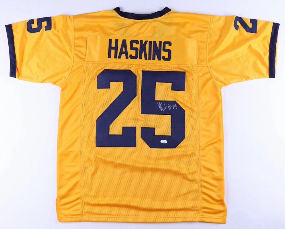 Hassan Haskins Signed Michigan Wolverines Throwback Jersey (JSA COA) Titans R.B.