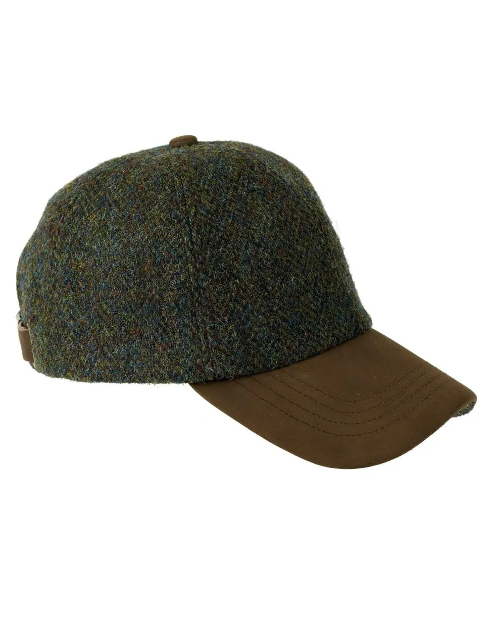 Heather Glencairn Harris Tweed Leather Peak Baseball Cap Classic Country Hats