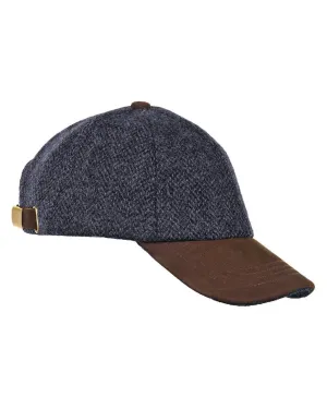 Heather Glencairn Harris Tweed Leather Peak Baseball Cap English Country Headwear