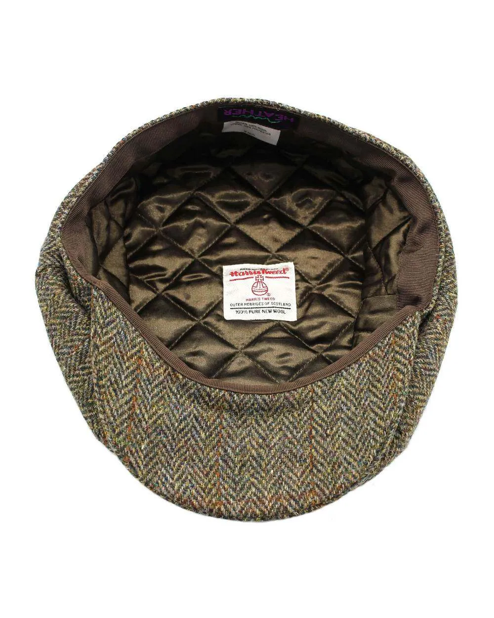 Heather Scott Newsboy Harris Tweed 8-Piece Cap Heather Beanie Cap Men
