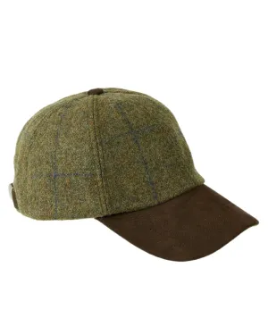 Heather Tyndrum British Tweed Leather Peak Baseball Cap Heather Outdoor Headwear