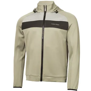 Power Every Step Calvin Klein Fracture Hooded Full Zip Jacket - Cameo Green
