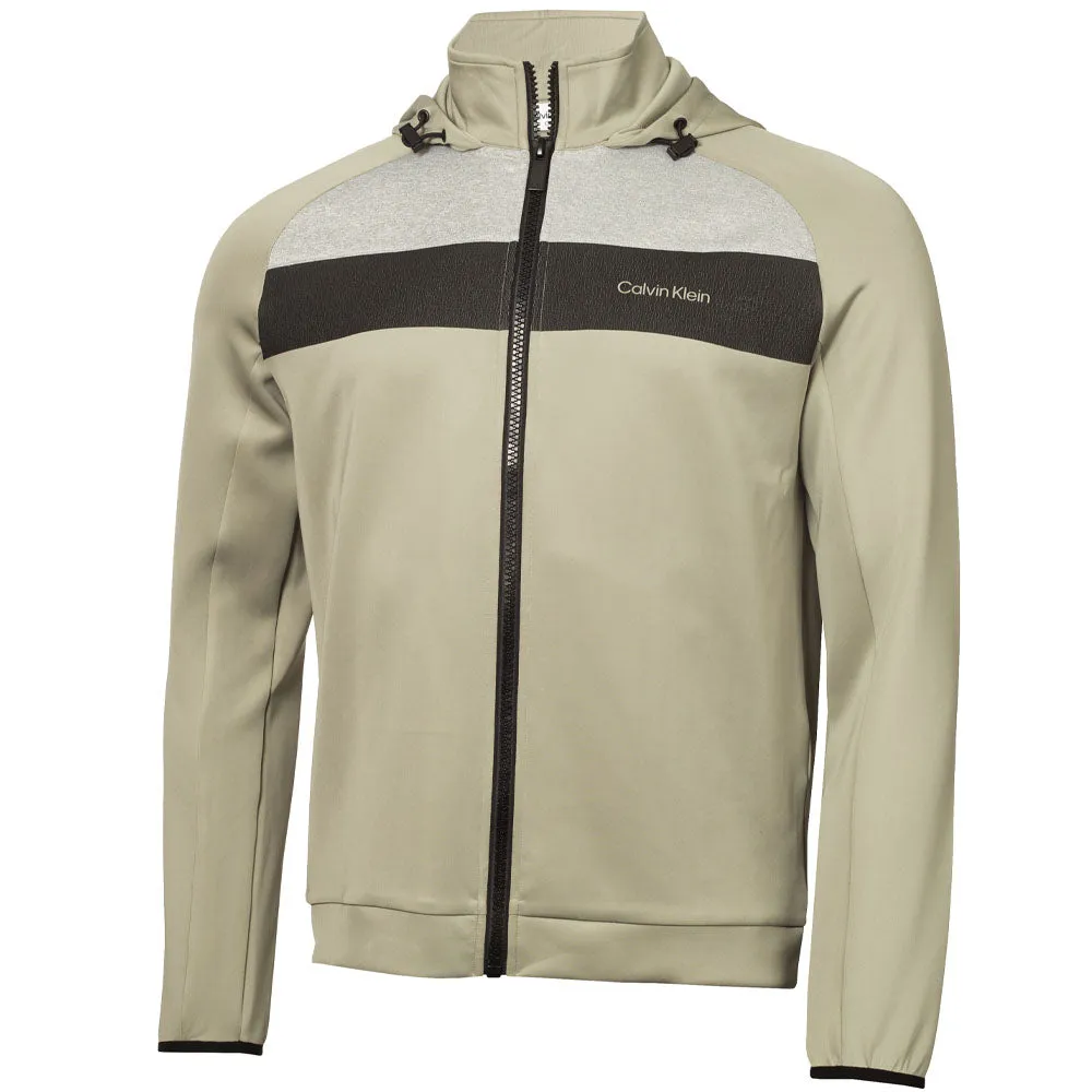Power Every Step Calvin Klein Fracture Hooded Full Zip Jacket - Cameo Green