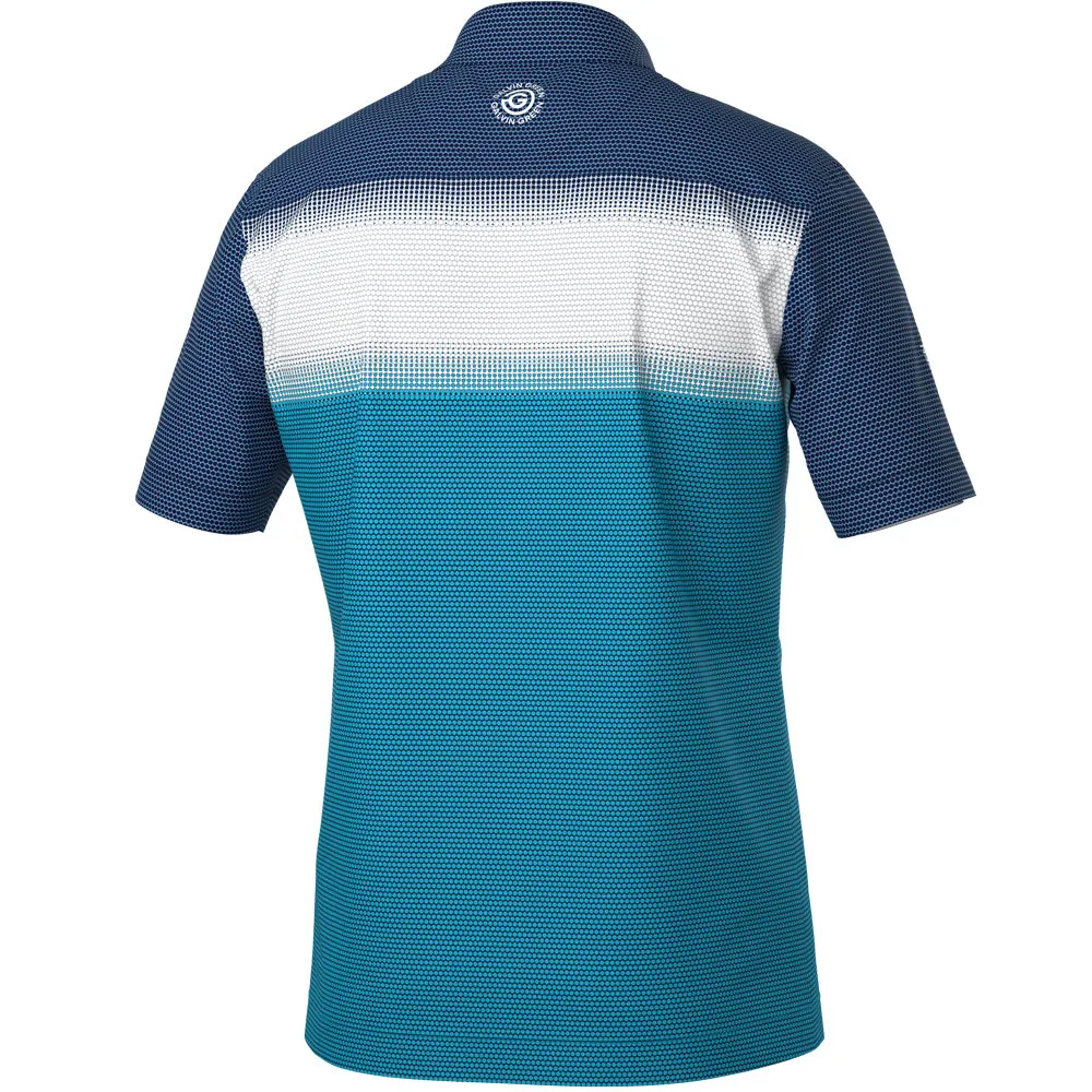 Move Beyond Ordinary Galvin Green Mirca Ventil8  Polo Shirt - Aqua/White/Navy