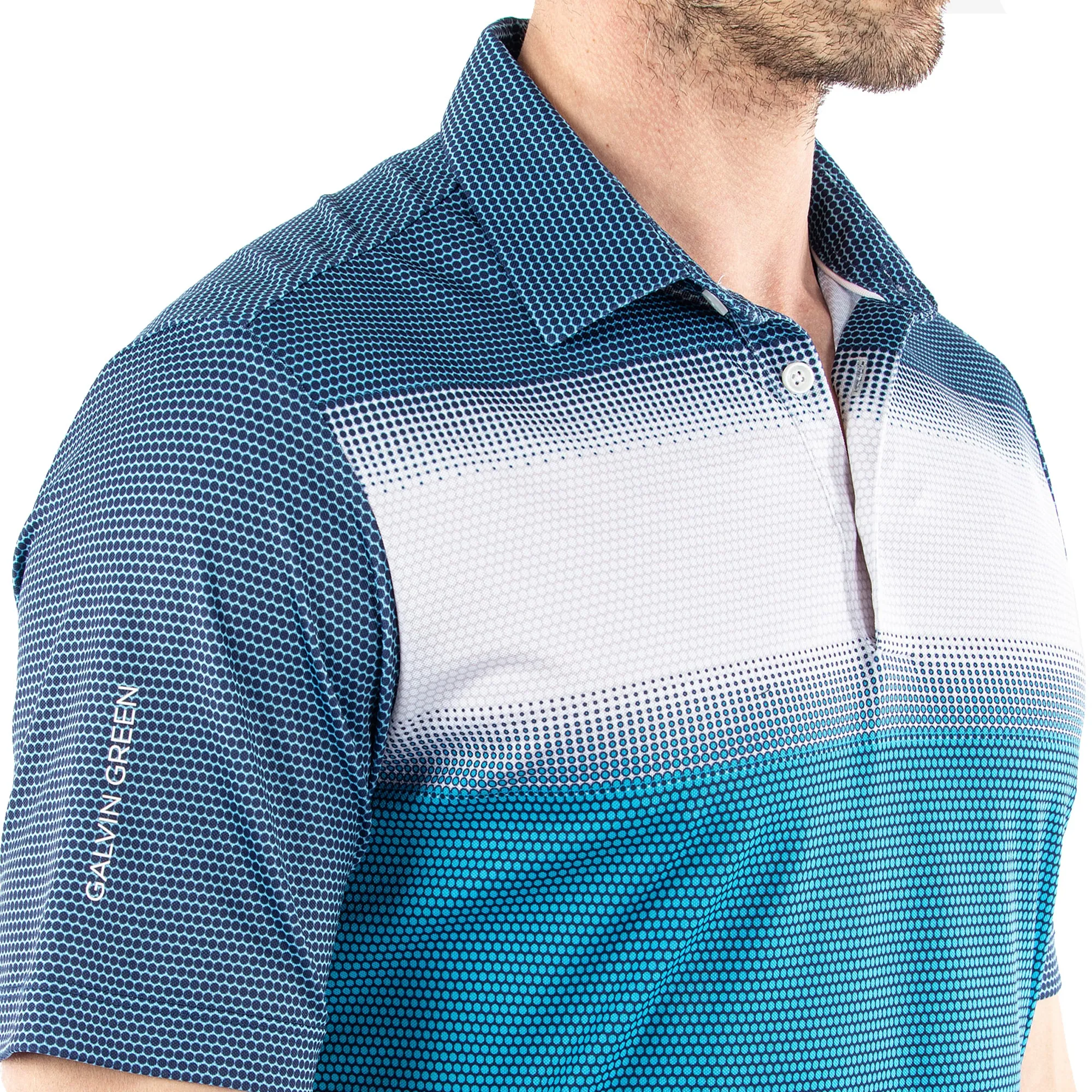 Sweetest Day Sale Galvin Green Mirca Ventil8  Polo Shirt - Aqua/White/Navy