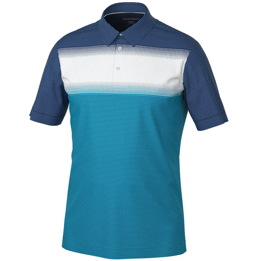 Galvin Green Mirca Ventil8  Polo Shirt - Aqua/White/Navy Fuel Your Fire Built for the Bold