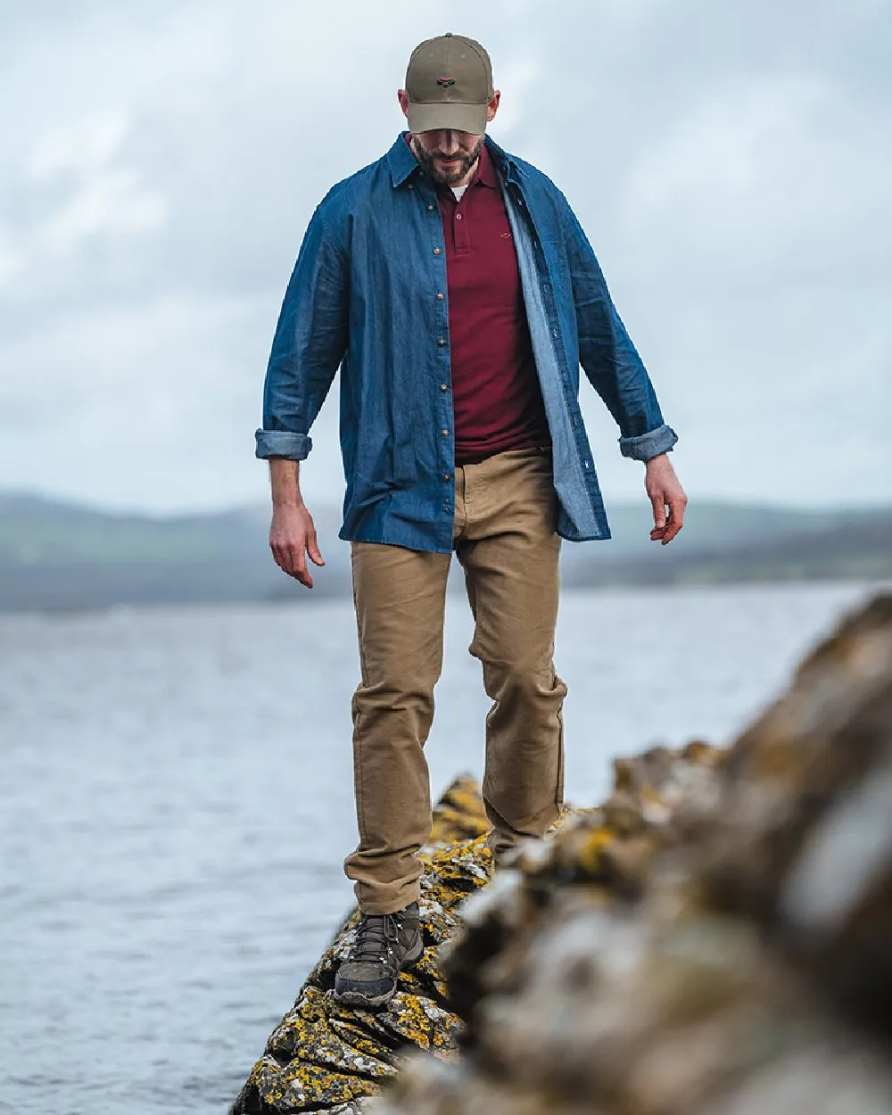 Hoggs of Fife Archerfield Denim Shirt Hoggs Polo Shirts