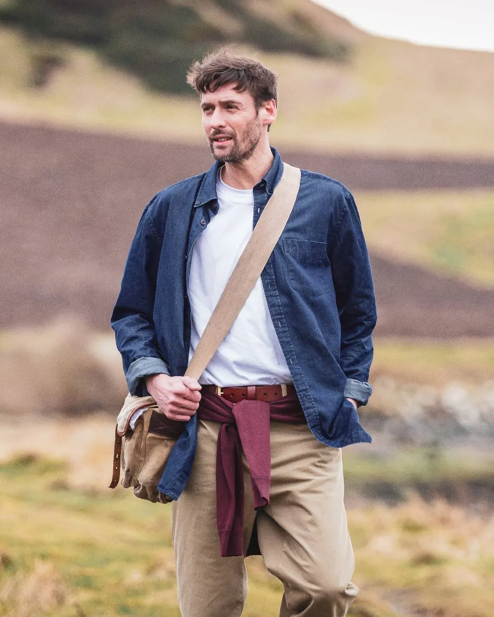 Hoggs of Fife Archerfield Denim Shirt Hoggs Polo Shirts