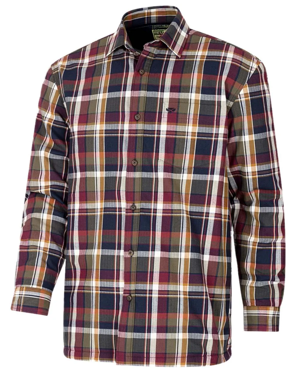 Hoggs of Fife Arran Micro Fleece Lined 100% Cotton Shirt Micro Fleece Shirt Men