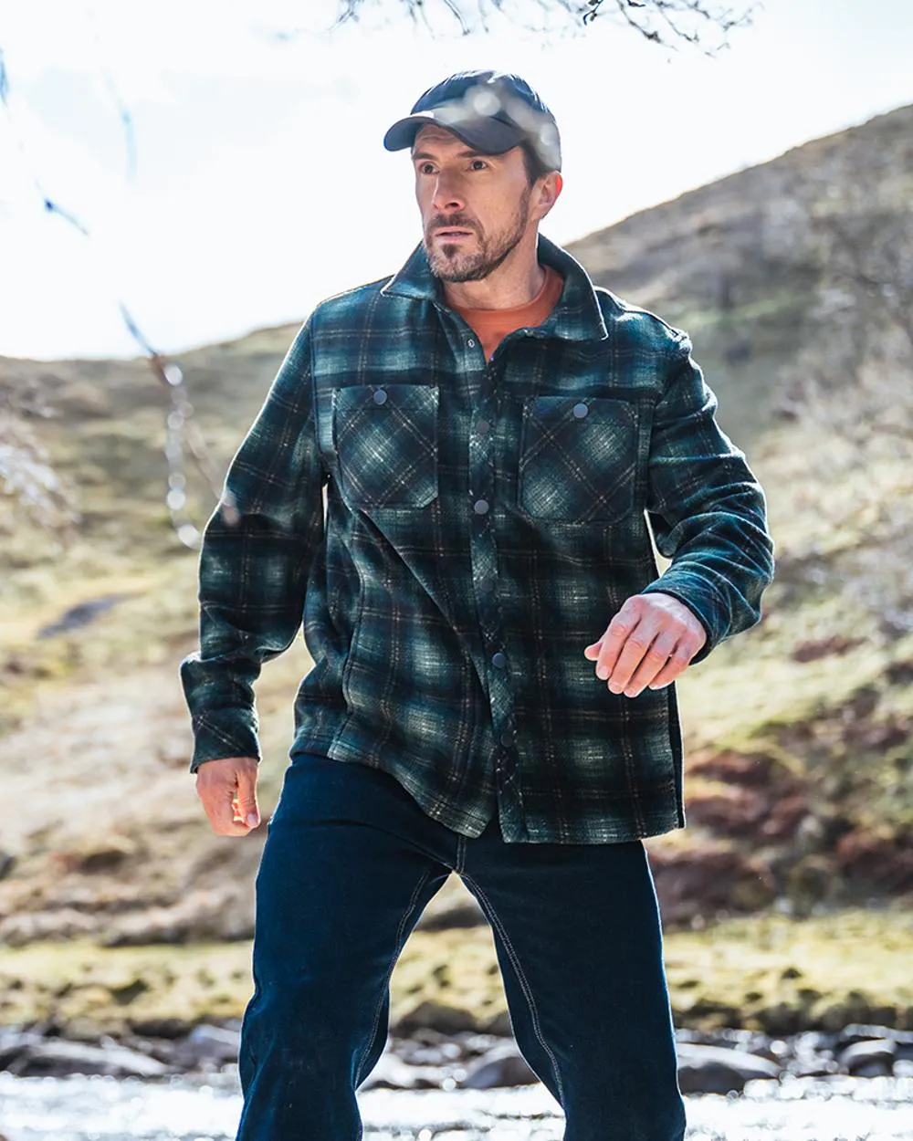 Hoggs of Fife Broxburn Fleece Shacket Shooting Check Shirts