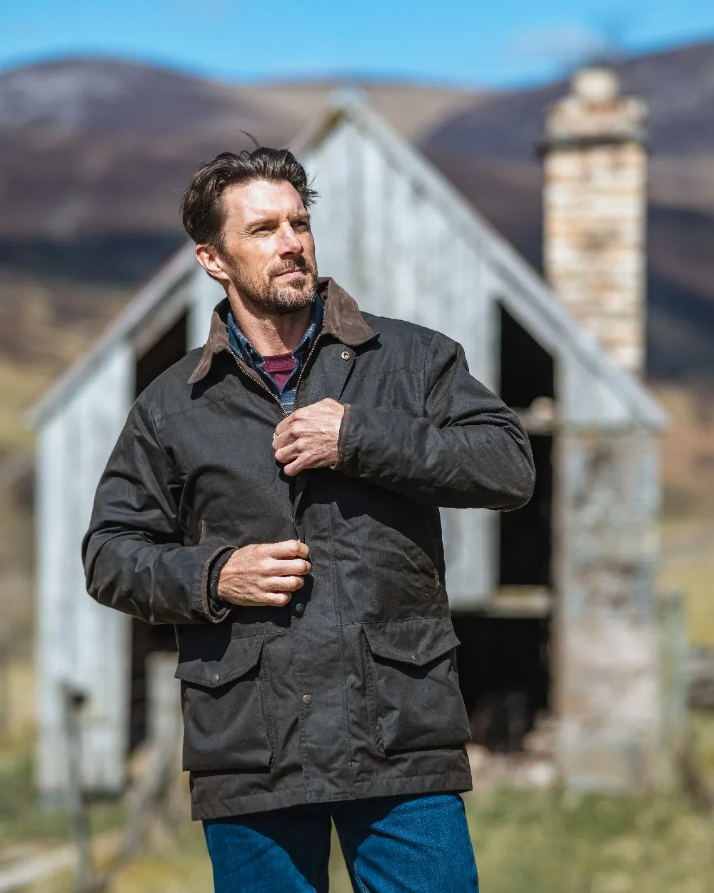 Hoggs of Fife Caledonia Waxed Jacket Men's Farming Jackets