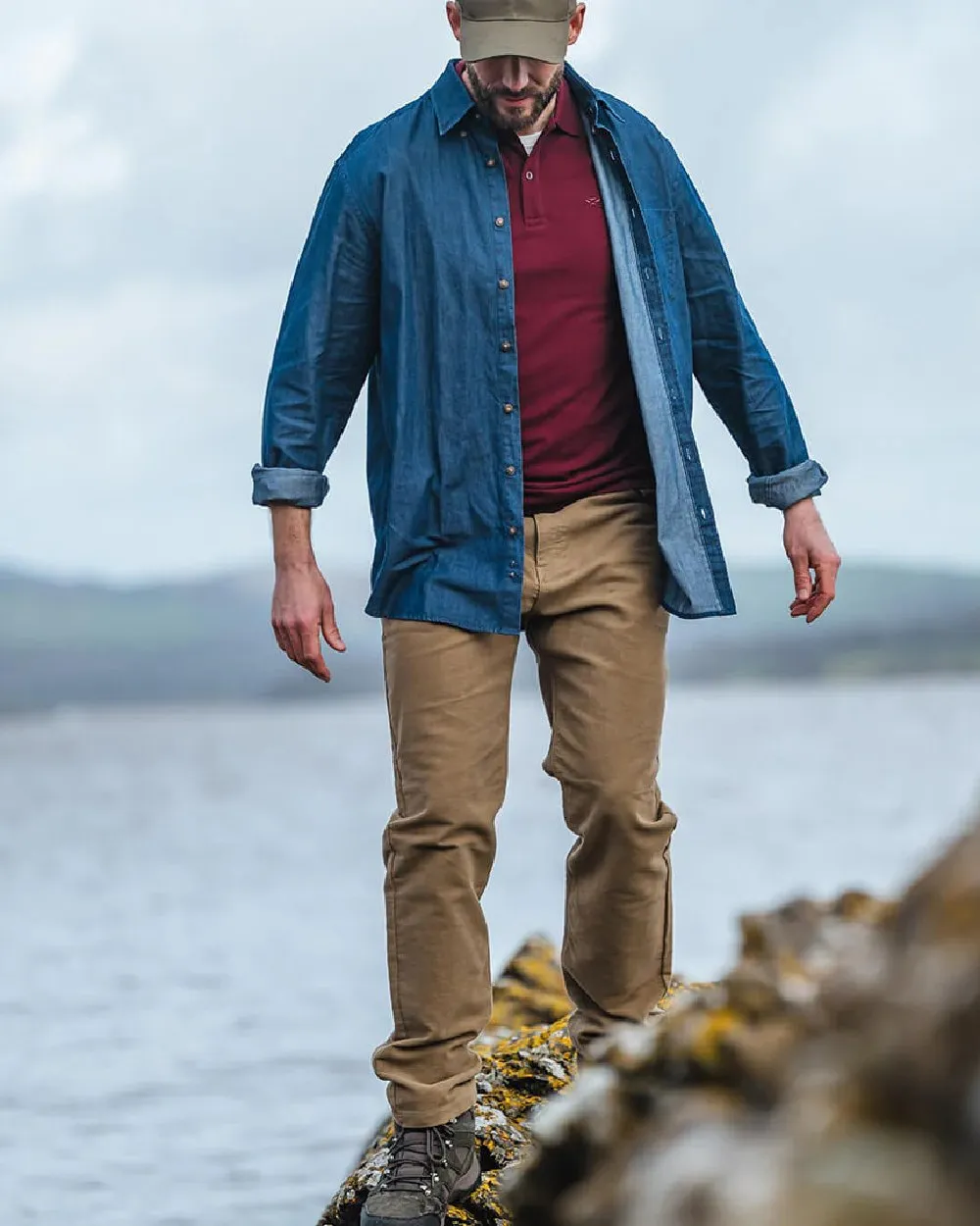 Hoggs of Fife Carrick Technical Stretch Moleskin Jeans Classic Blue Jeans Men