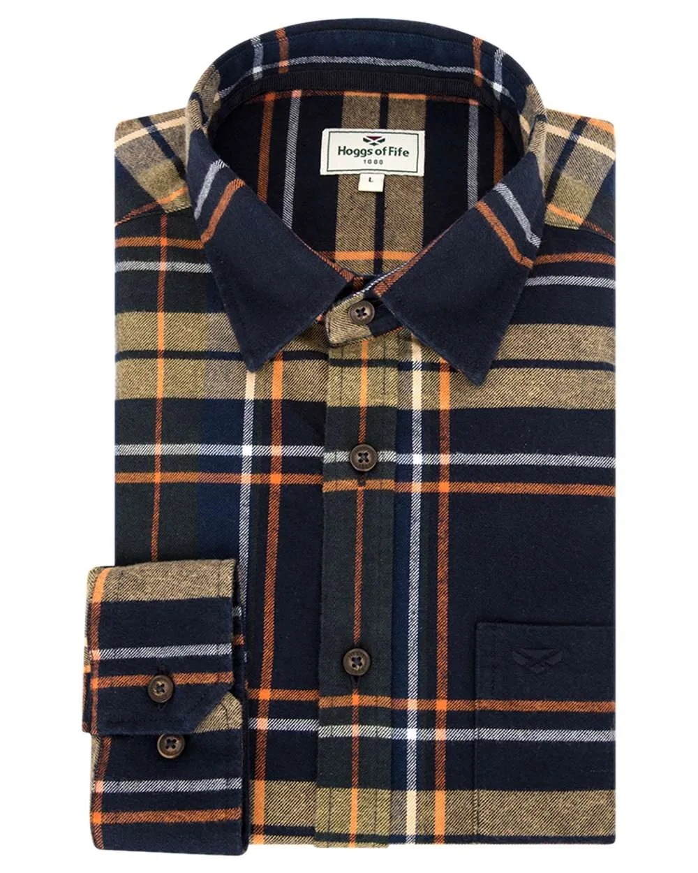 Hoggs of Fife Coll Cotton Twill Check Shirt Hoggs Polo Shirts