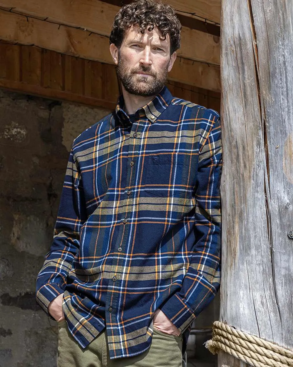 Hoggs of Fife Coll Cotton Twill Check Shirt Hoggs Polo Shirts