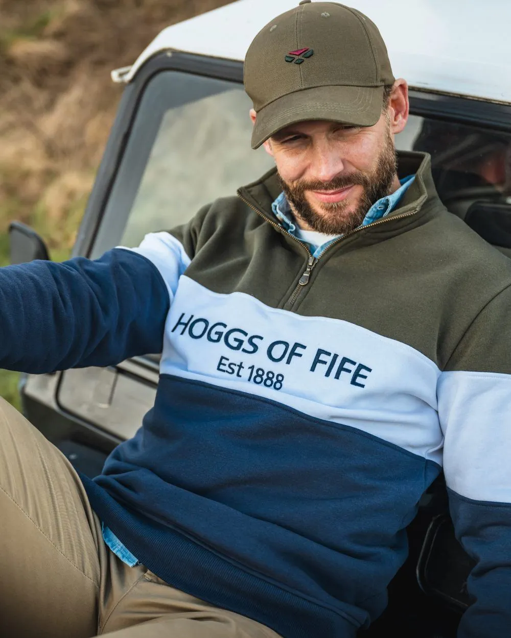 Hoggs of Fife Dumfries 1888 Mens Quarter Zip Sweatshirt Warm Sweatshirts for Men