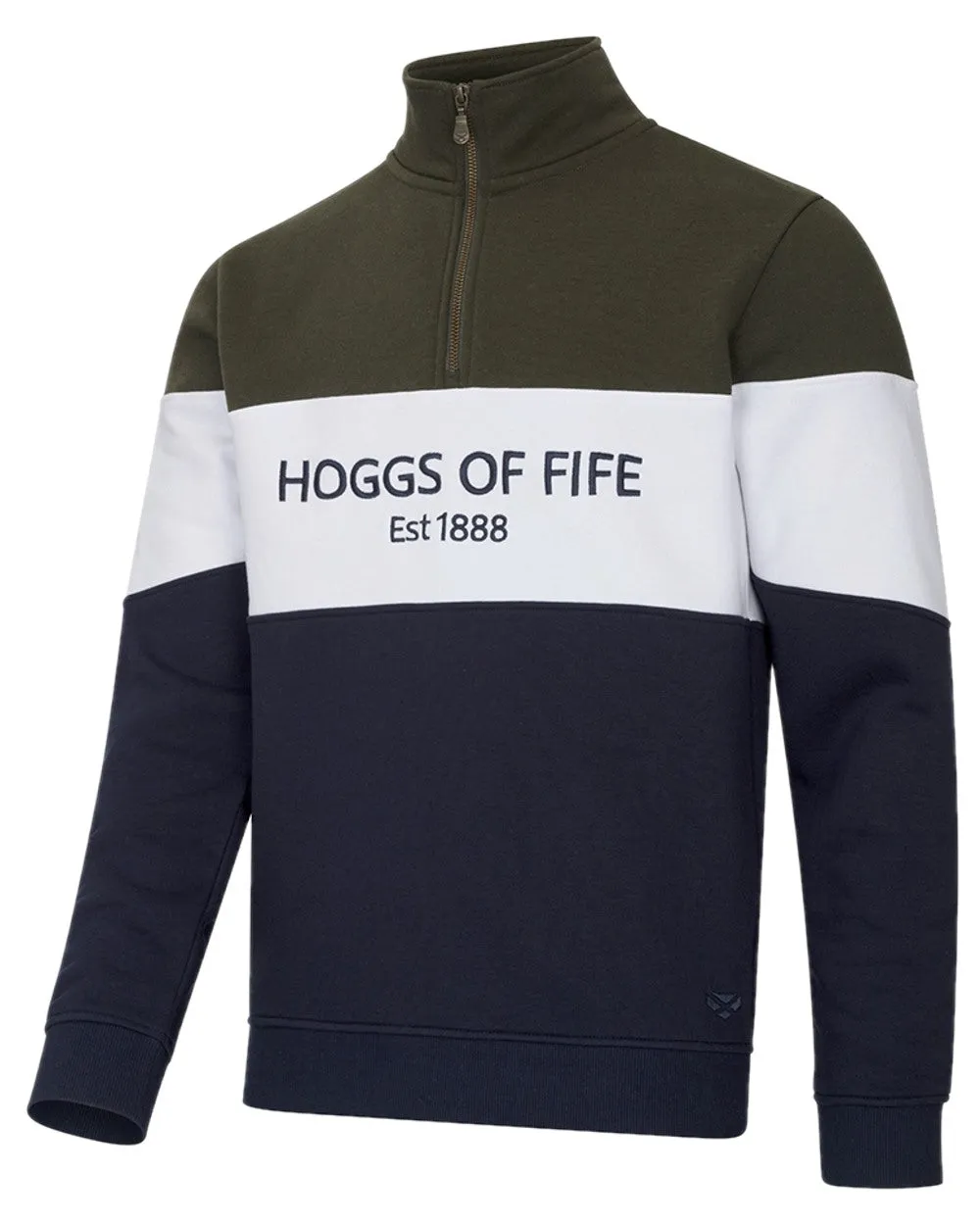 Hoggs of Fife Dumfries 1888 Mens Quarter Zip Sweatshirt Cotton Crew Sweatshirts